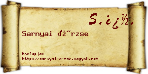 Sarnyai Örzse névjegykártya